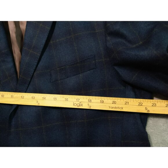Williams and Kent Blazer Mens 46R Blue Plaid Two Button Wool Sport Coat Jacket - Picture 5 of 10